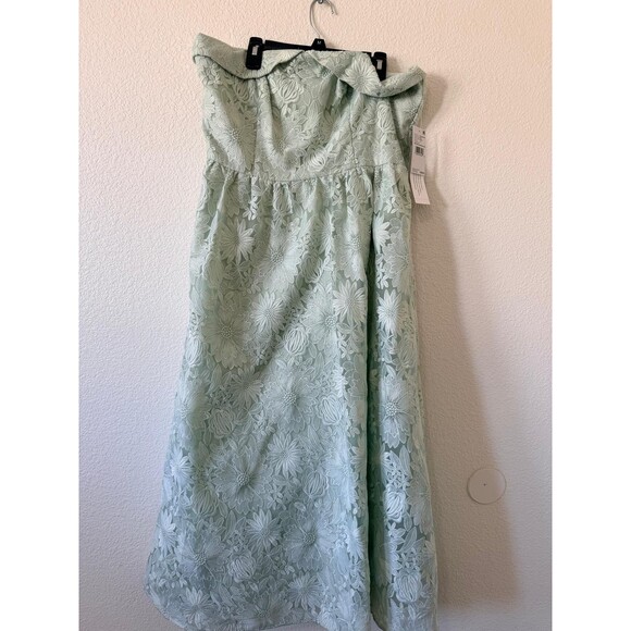 Aidan Mattox by Adrianna Papell Size 12 Mint Embroidered Ballgown Midi Dress New - Picture 8 of 14